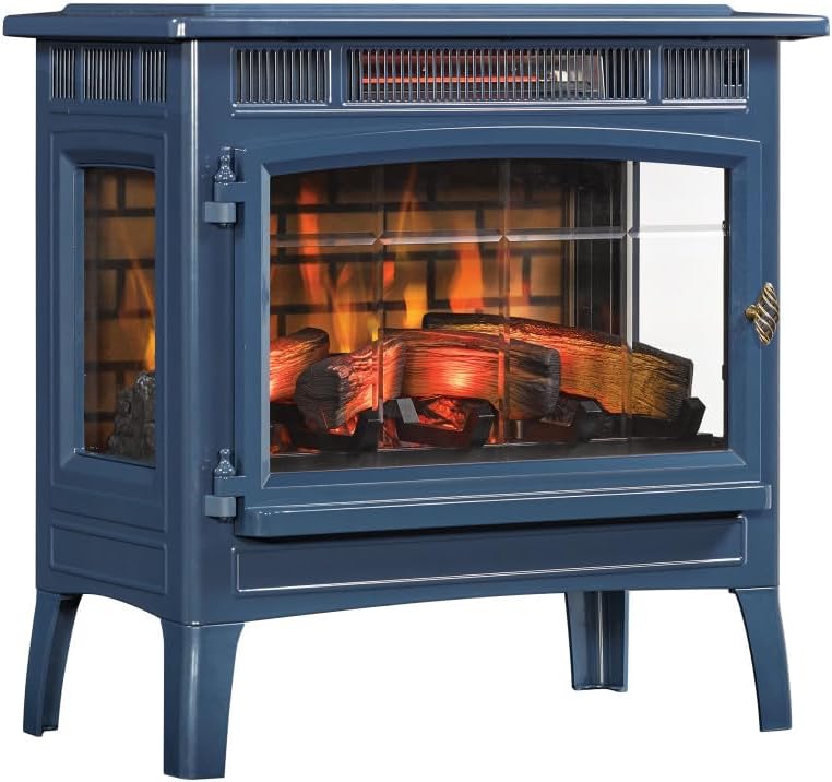 duraflame Freestanding Electric Fireplace Stove Heater with 3D Flame Effect for 1,000 Sq. Ft. Room, - Aimoptic