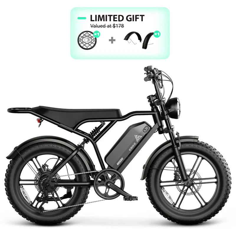 TST® R002 20'' 1500W Full Suspension Moped - style Electric Bike - Aimoptic