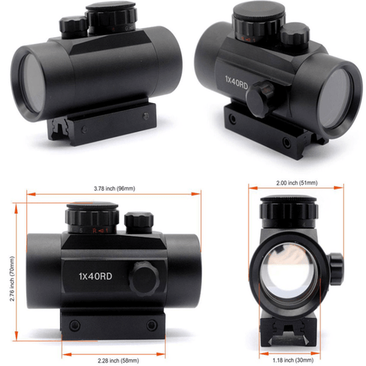 1x40 Red Dot Scope Sight Rifle Scope Green Red Dot Collimator Dot with 11mm/20mm Rail Mount Airsoft Air Hunting - Aimoptic