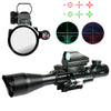 4 - 12X50 EG 3 in 1 Tactical Air Gun Red Green Dot Laser Sight Scope Holographic Optics Rifle Scope - Aimoptic