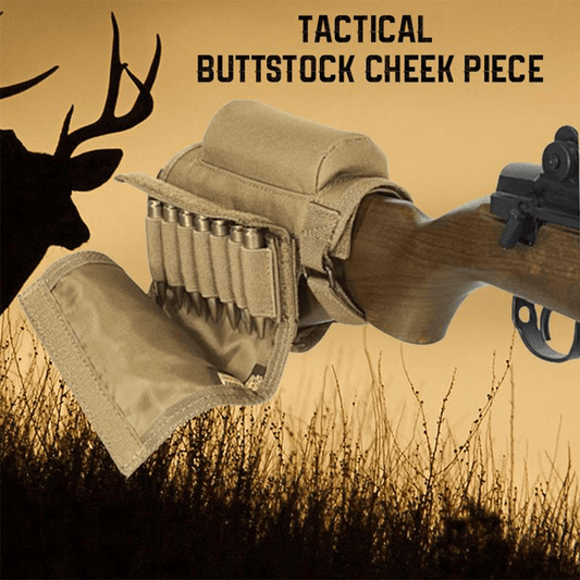 Adjustable Outdoor Tactical Butt Stock Rifle Cheek Rest Pouch Bullet Holder Nylon Riser Pad Ammo Cartridges Bag - Aimoptic