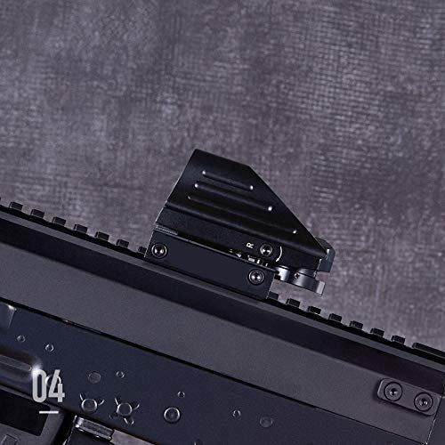 Reflex Dot Sight with 4 Different Reticle Options in Red or Green (Black) - Aimoptic