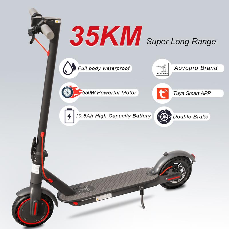 AOVOPRO ES80 Electric Scooter 350W 10.5 Ah Long Range High Speed Foldable - Aimoptic