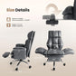 Big and Tall Office Chair, Flip Armrests for Pets & Cross Legged Sitting, Executive Ergonomic Computer Gaming Chair with Foot Rest, Teddy Fleece Wide Seat Reclining Desk Chair - Aimoptic