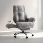 Big and Tall Office Chair, Flip Armrests for Pets & Cross Legged Sitting, Executive Ergonomic Computer Gaming Chair with Foot Rest, Teddy Fleece Wide Seat Reclining Desk Chair - Aimoptic