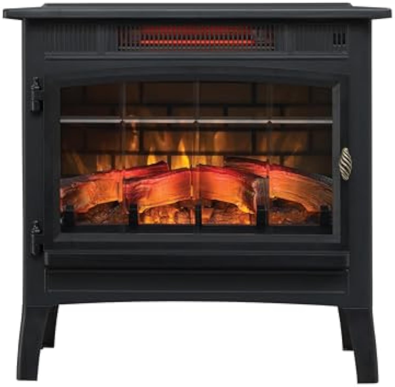 duraflame Freestanding Electric Fireplace Stove Heater with 3D Flame Effect for 1,000 Sq. Ft. Room, - Aimoptic