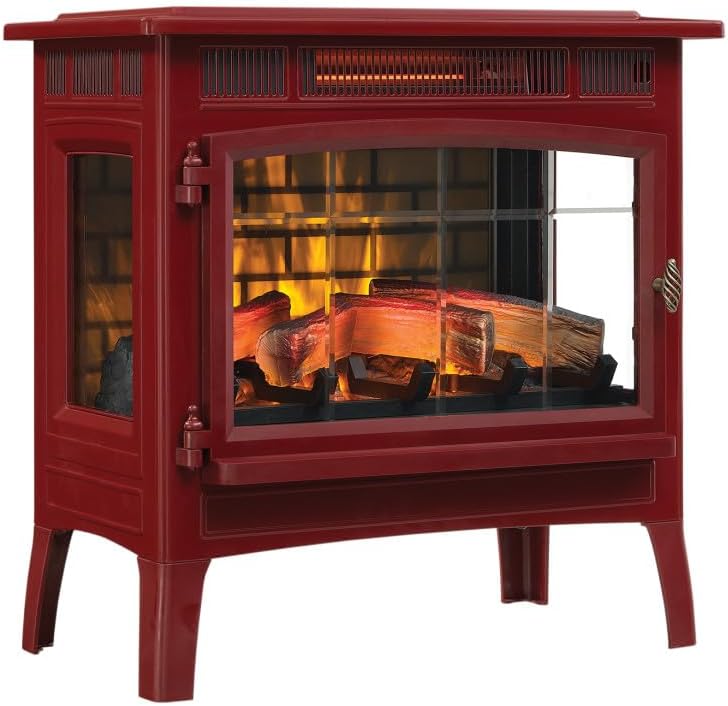duraflame Freestanding Electric Fireplace Stove Heater with 3D Flame Effect for 1,000 Sq. Ft. Room, - Aimoptic