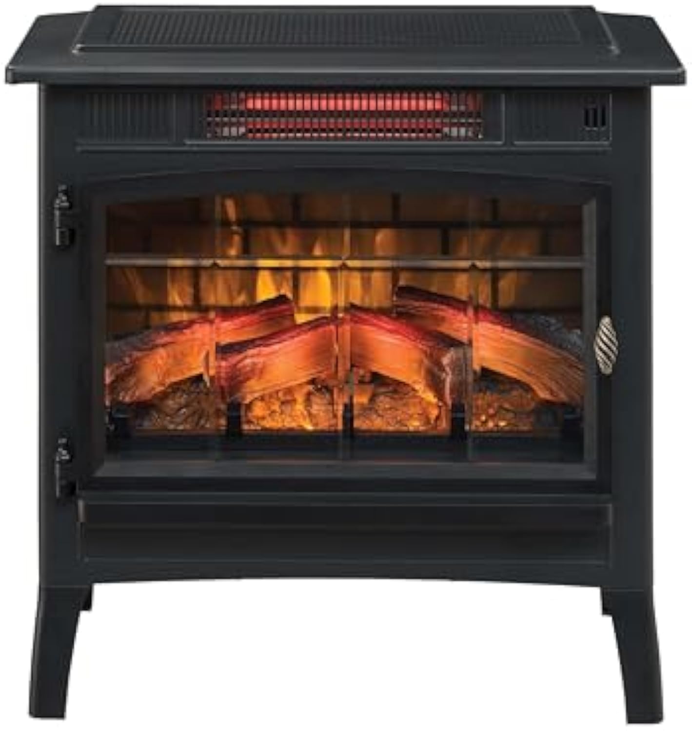 duraflame Freestanding Electric Fireplace Stove Heater with 3D Flame Effect for 1,000 Sq. Ft. Room, - Aimoptic