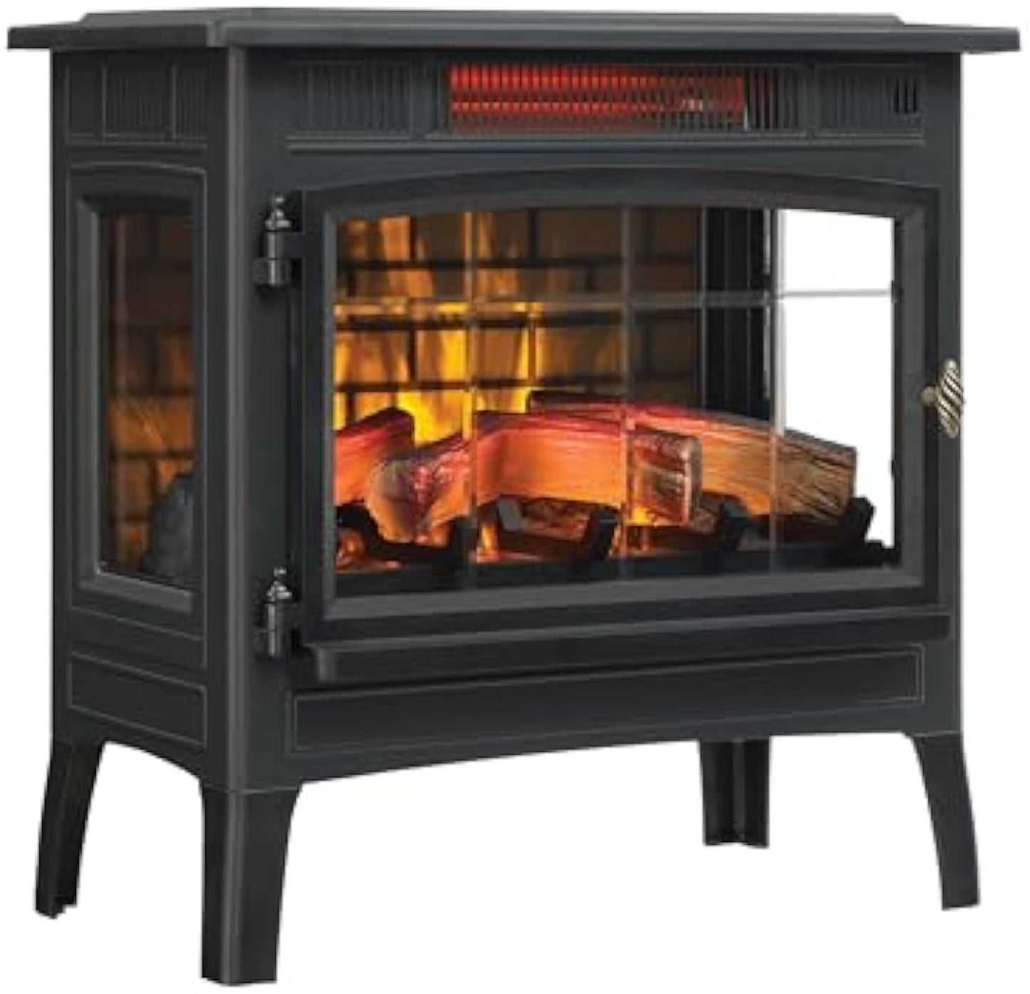 duraflame Freestanding Electric Fireplace Stove Heater with 3D Flame Effect for 1,000 Sq. Ft. Room, - Aimoptic