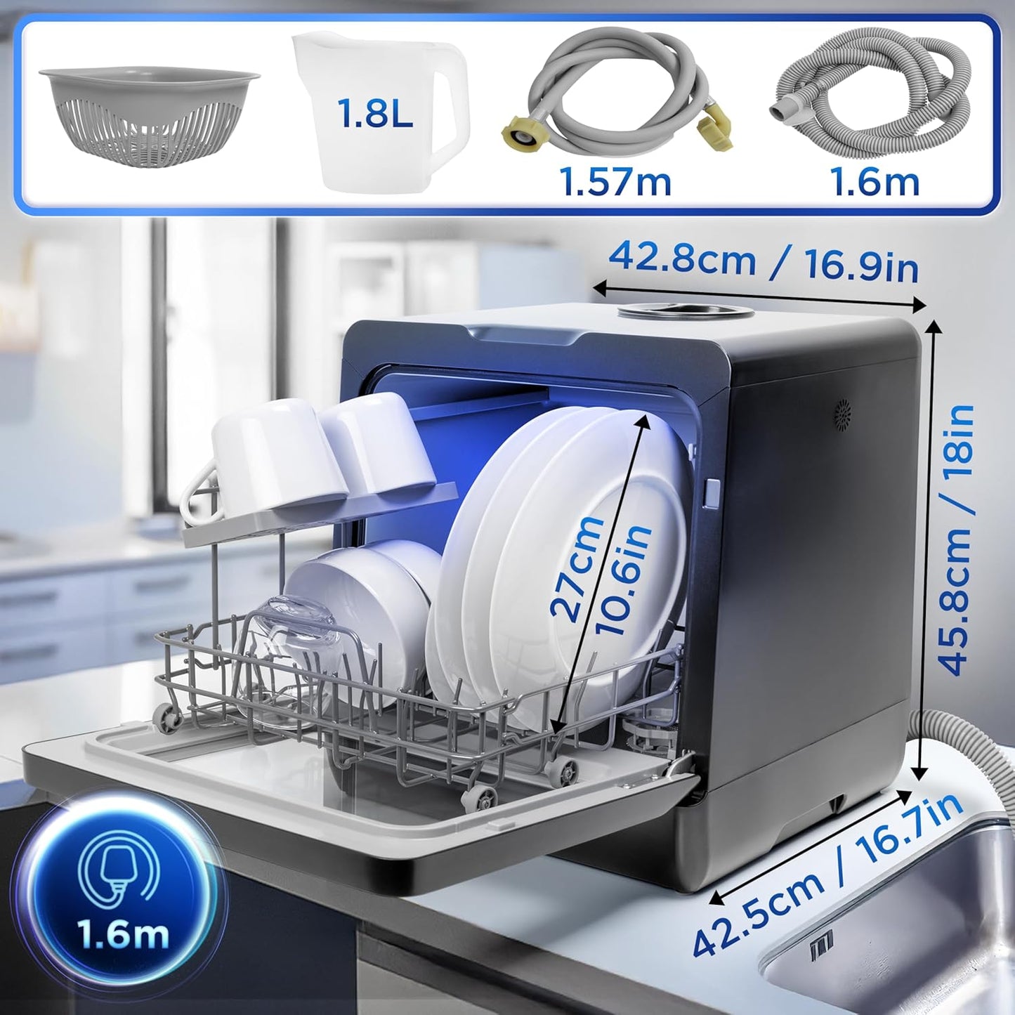Duronic Table Top Dishwasher DW5 - Aimoptic