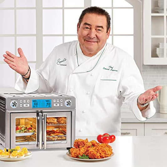 Emeril Lagasse Dual Zone 360 Air Fryer Oven Combo with French Door, 25 QT Extra Large, Cook Two Foods in Different Ways, Up to 60% Faster from Frozen to Finish - Aimoptic