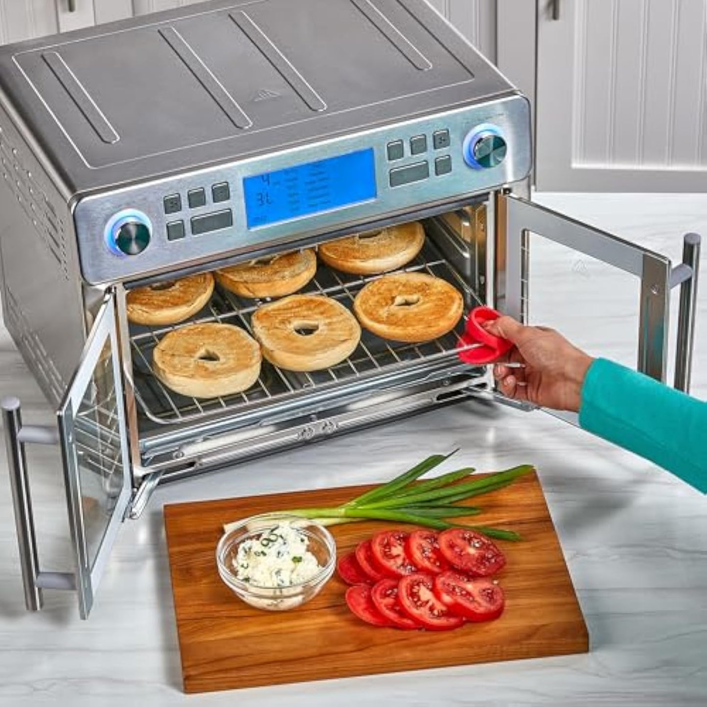 Emeril Lagasse Dual Zone 360 Air Fryer Oven Combo with French Door, 25 QT Extra Large, Cook Two Foods in Different Ways, Up to 60% Faster from Frozen to Finish - Aimoptic