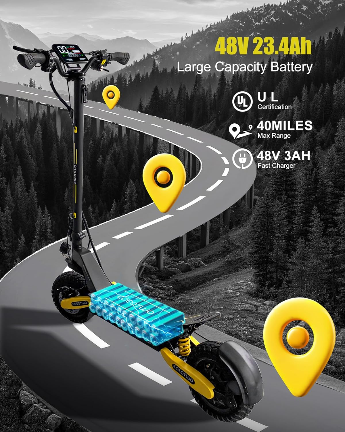 EOEOTWO Electric Scooter for Adults - Aimoptic