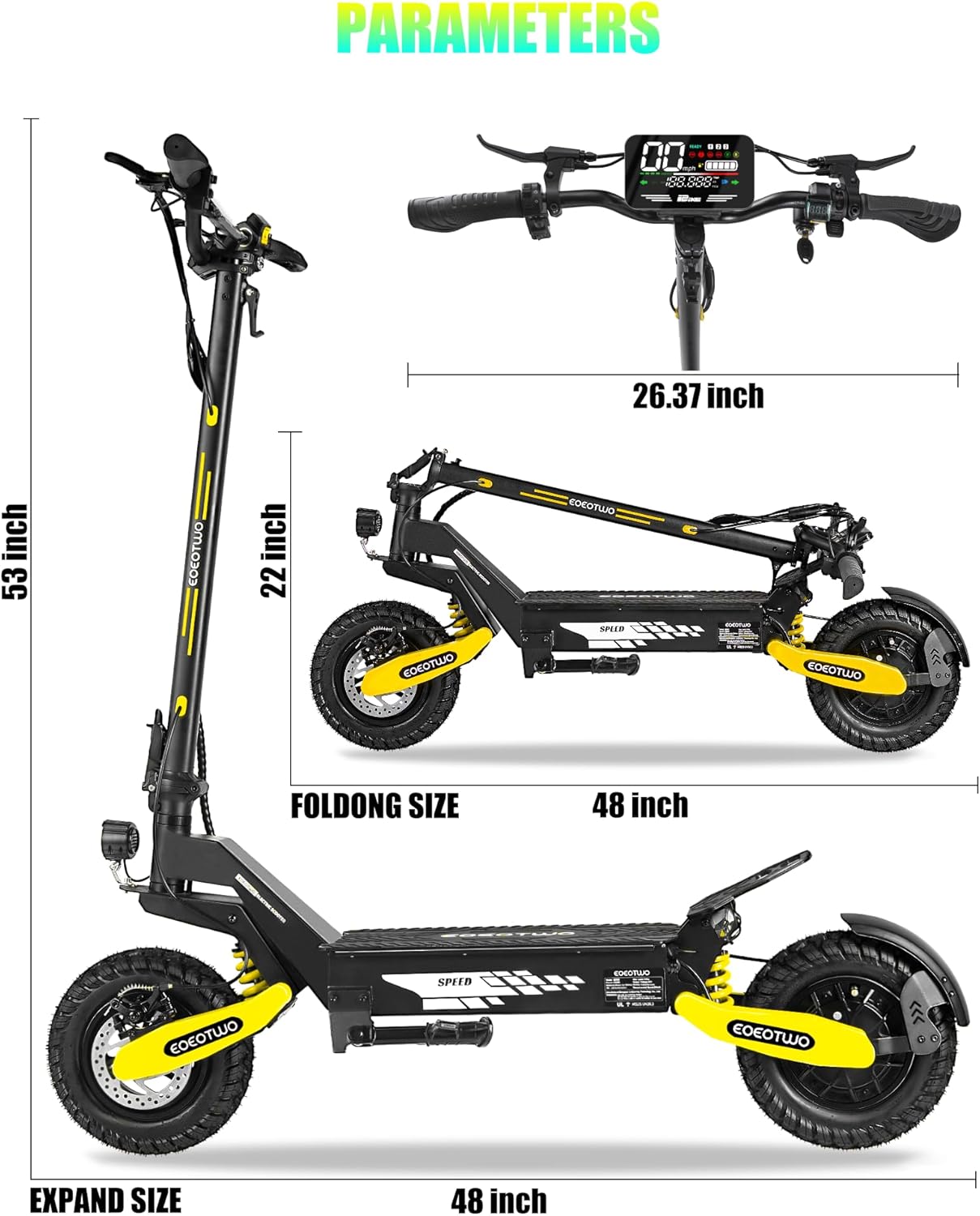 EOEOTWO Electric Scooter for Adults Foldable - Aimoptic