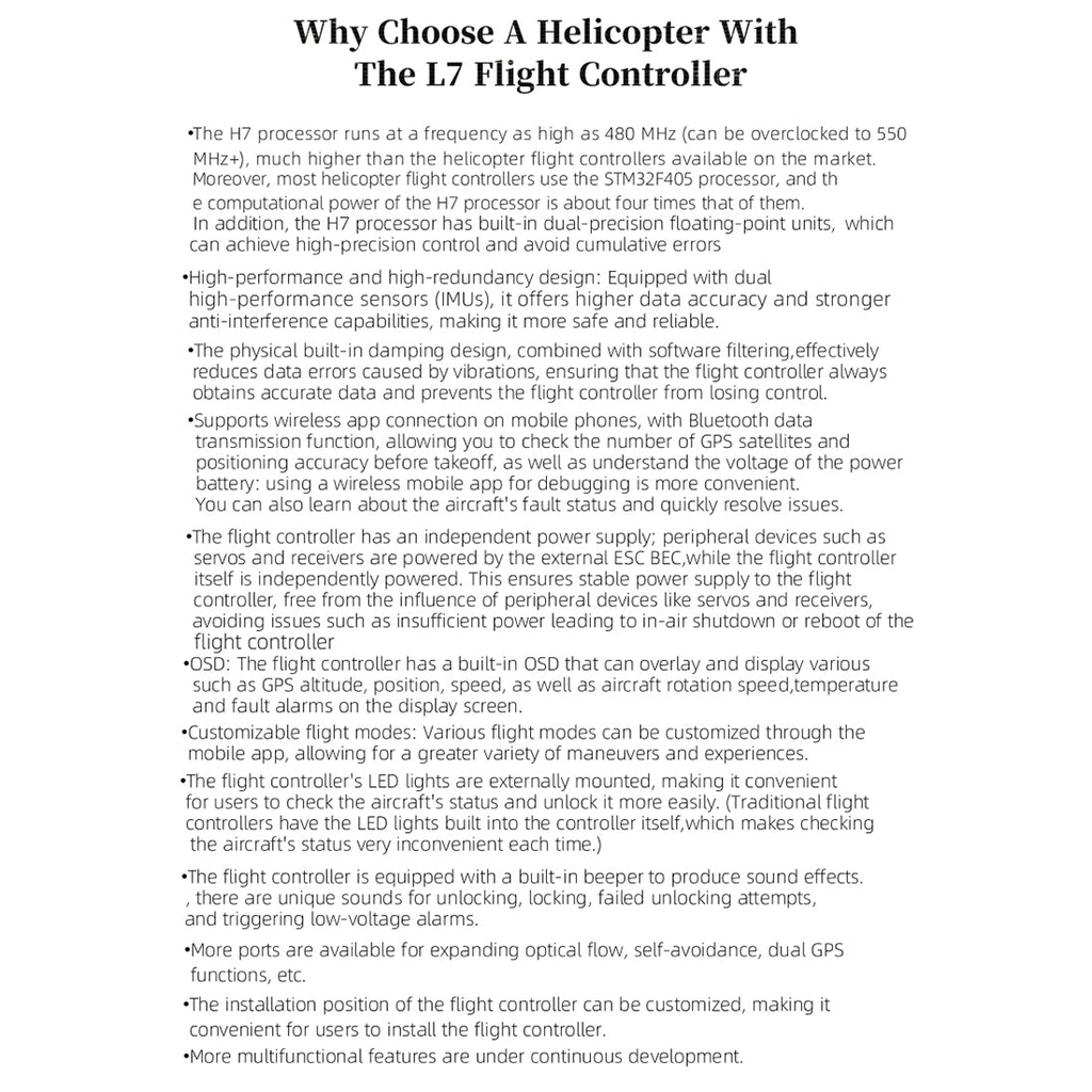 FLISHRC FL500 AH - 1 Cobra 500 - Class Large Scale GPS RC Helicopter Model with L7 Flight Controller 2.4G 6CH RTF - Aimoptic