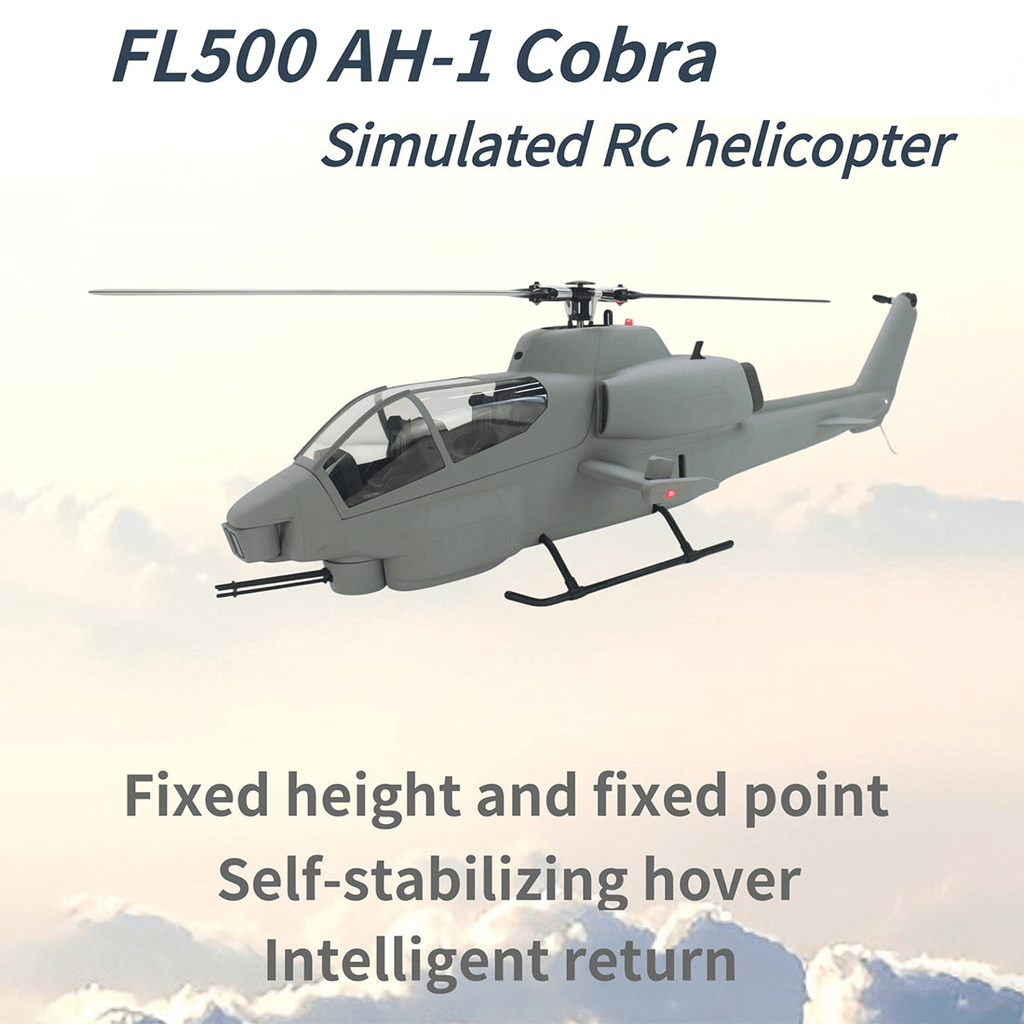 FLISHRC FL500 AH - 1 Cobra 500 - Class Large Scale GPS RC Helicopter Model with L7 Flight Controller 2.4G 6CH RTF - LL - Aimoptic