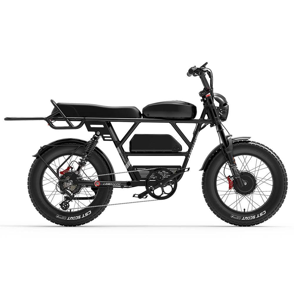 Lankeleisi X - Black Knight 1000W*2 Dual Motor 20" Fat Bike 1200Wh+960Wh Full Suspension E - Mountain Bike 25Ah+20Ah Dual Batteries E - MTB - Aimoptic