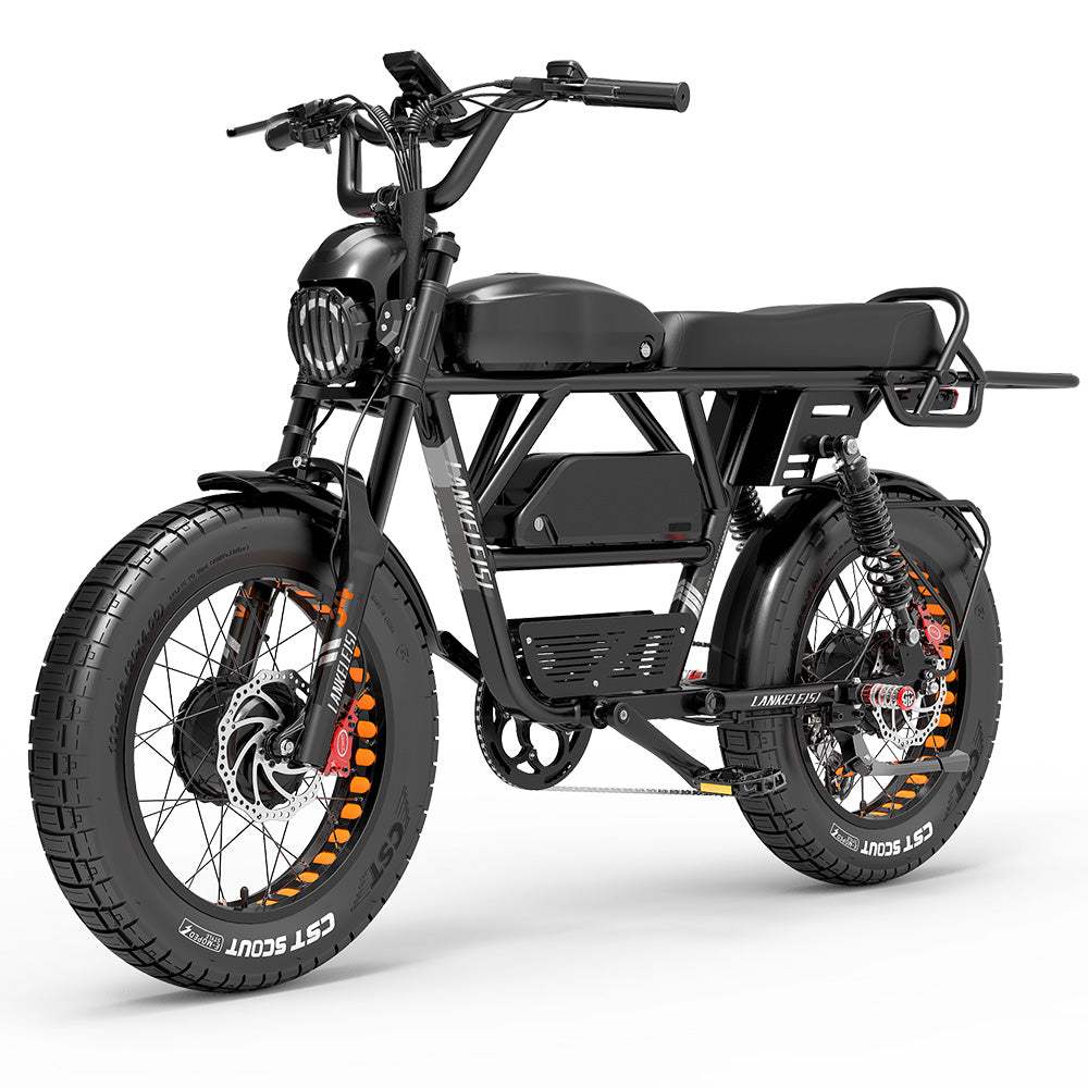 Lankeleisi X - Black Knight 1000W*2 Dual Motor 20" Fat Bike 1200Wh+960Wh Full Suspension E - Mountain Bike 25Ah+20Ah Dual Batteries E - MTB - Aimoptic