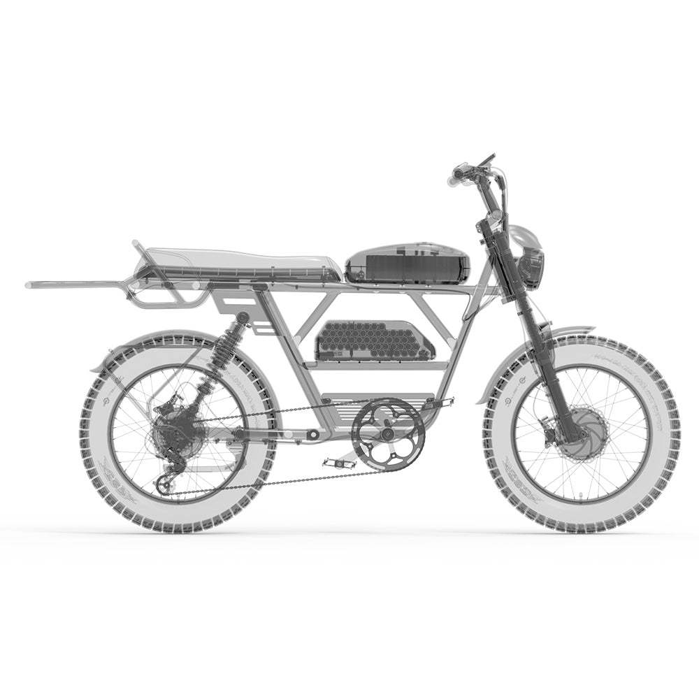 Lankeleisi X - Black Knight 1000W*2 Dual Motor 20" Fat Bike 1200Wh+960Wh Full Suspension E - Mountain Bike 25Ah+20Ah Dual Batteries E - MTB - Aimoptic