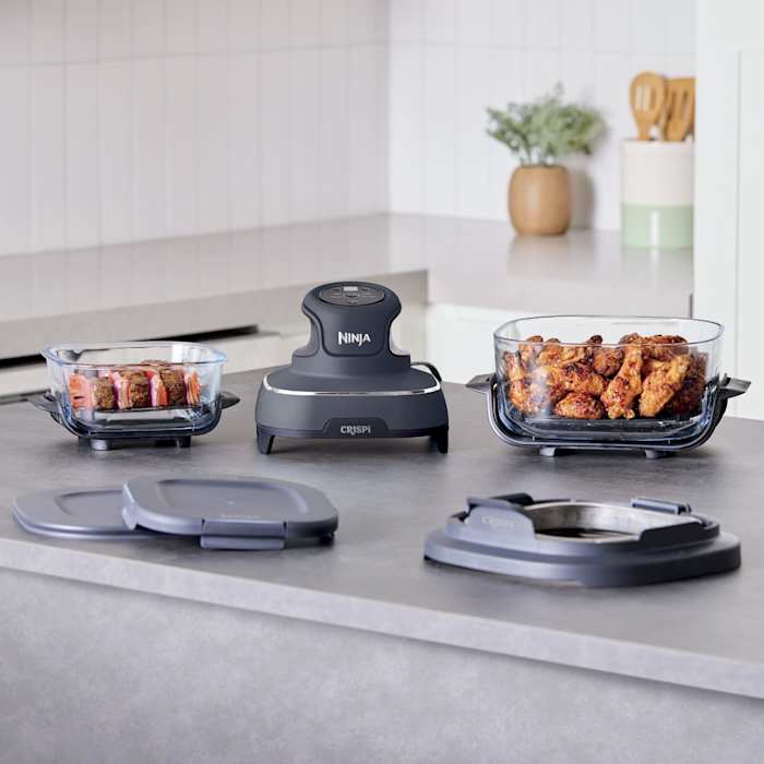 Ninja Crispi® 4 - in - 1 Portable Glass Air Fryer Cooking System, Plum Daydream - Aimoptic