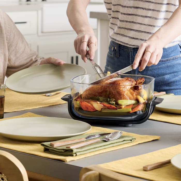 Ninja Crispi® 4 - in - 1 Portable Glass Air Fryer Cooking System, Plum Daydream - Aimoptic