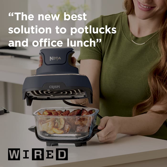 Ninja Crispi® 4 - in - 1 Portable Glass Air Fryer Cooking System, Plum Daydream - Aimoptic