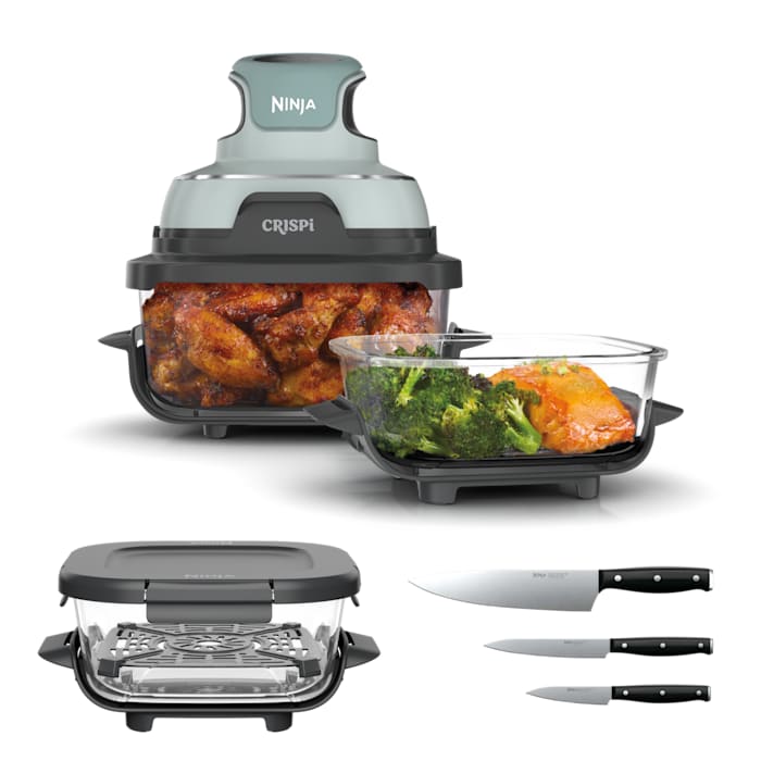 Ninja Crispi® 4 - in - 1 Portable Glass Air Fryer Cooking System, Plum Daydream - Aimoptic