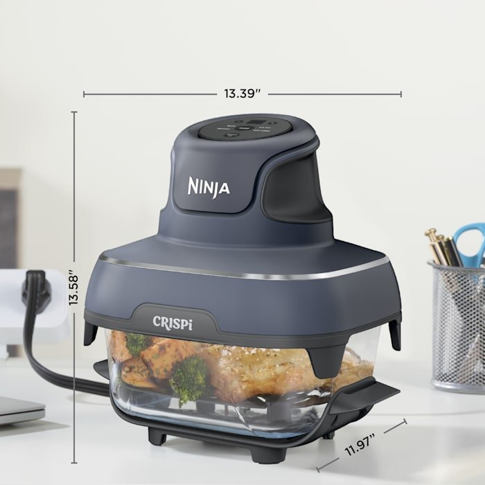 Ninja Crispi® 4 - in - 1 Portable Glass Air Fryer Cooking System, Plum Daydream - Aimoptic