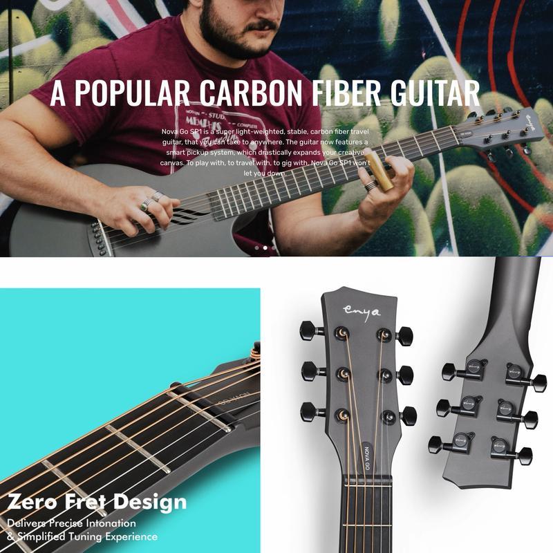 NOVA GO/SP1 Carbon Fiber Travel Guitar - Aimoptic