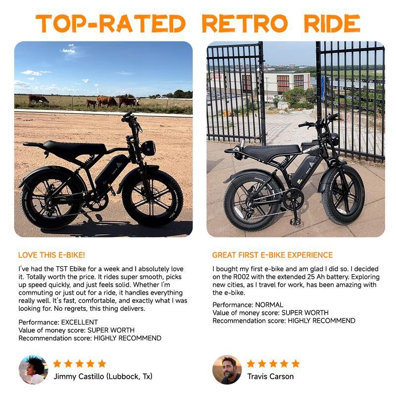 TST® R002 20'' 1500W Full Suspension Moped - style Electric Bike - Aimoptic