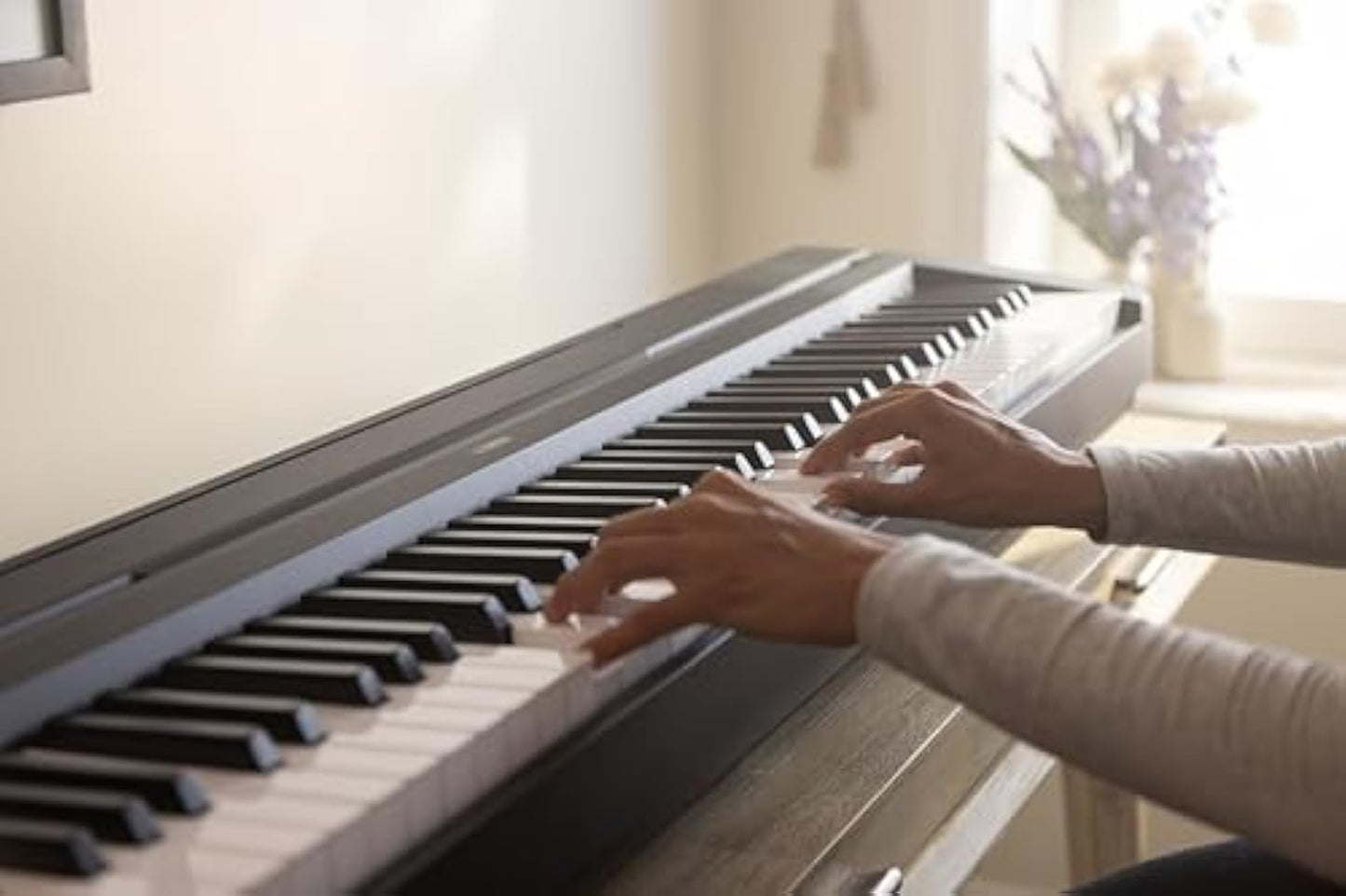 YAMAHA P71 88 - Key Weighted Action Digital Piano with Sustain Pedal and Power Supply - Aimoptic