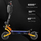YUME SCOOTER X11+ 6000W Motor Scooter, 50MPH 56/60 Miles 60V 27/30AH Electric Scooter for Adults, 11" Tire with Steering Damper 440lbs Max Loading Adult E - Scooter,UL - 2272 Certified - Aimoptic
