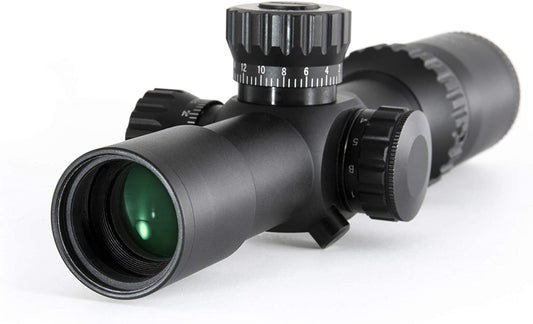 1 - 5x24 First Focal Plane FFP Scope with Red Green Illuminated MOA Reticle, Anti - Reflection Devices - Aimoptic
