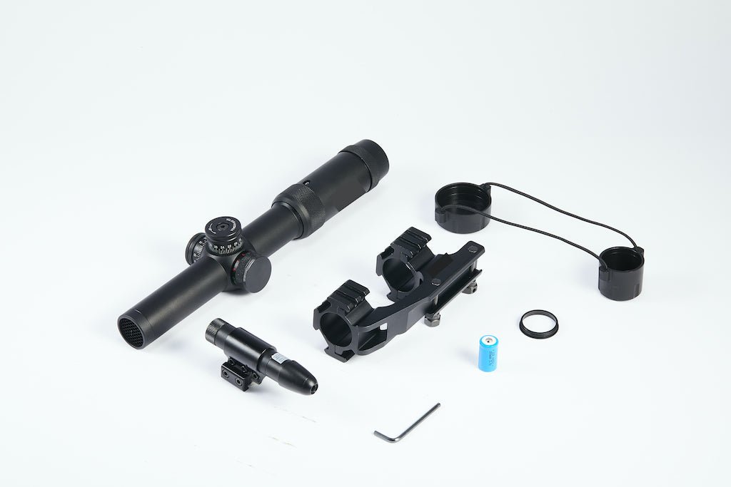 1 - 5x24 First Focal Plane FFP Scope with Red Green Illuminated MOA Reticle, Anti - Reflection Devices - Aimoptic