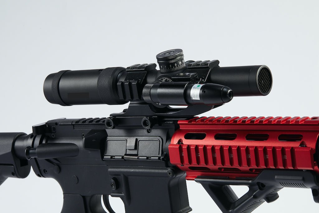 1 - 5x24 First Focal Plane FFP Scope with Red Green Illuminated MOA Reticle, Anti - Reflection Devices - Aimoptic