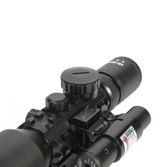3 - 10X42E M9 Holographic Sight Scope Wide - field Riflescope with Red Laser and Herring Bone Strutting - Aimoptic