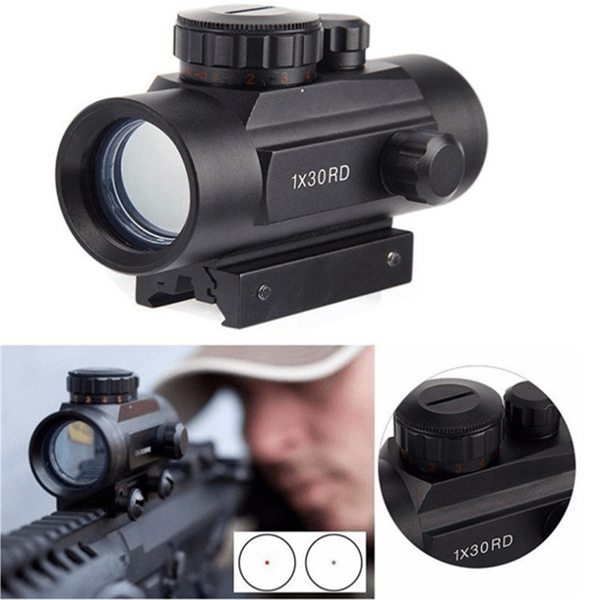 5 M.O.A Dot Red Green Dot 1X30RD Telescope Dot Scope Sight Tactical Airsoft Picatinny Mount For 11mm & 20mm Weaver Rail Hunting - Aimoptic