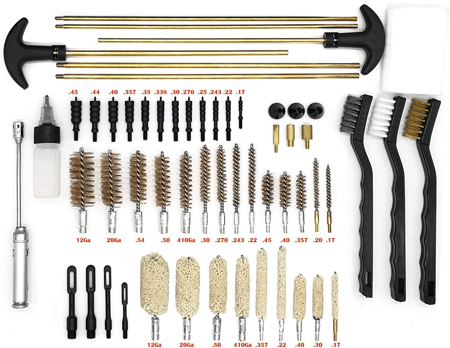 62 Universal Gun Cleaning Kit for All Guns Hunting Rifle Shot Gun Handguns in Hard Case All Calibers Gun Cleaning Kit with LED Bore Light - Aimoptic