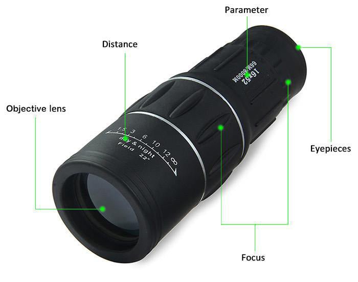 Dual Focus 16x52 Monocular Spotting Scope With Universal Phone Mount - Aimoptic