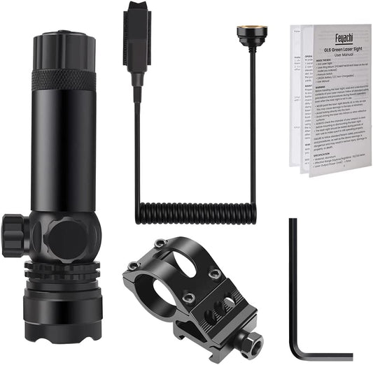 Feyachi GL6 Tactical Green Laser Sight with Versatile Mounting ML59 M - lok Rail Mount and Pressure Switch - Aimoptic