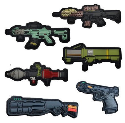 PVC Rubber Velcro Patches - Over 25 Different Options! (Pistol Rifle Guns MK AK AK47 Weapons) - Aimoptic