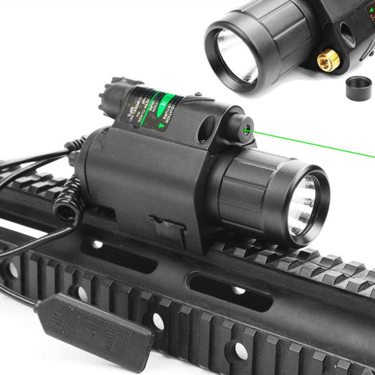 Rail Mounted Flashlight and Green Laser Combo - Aimoptic