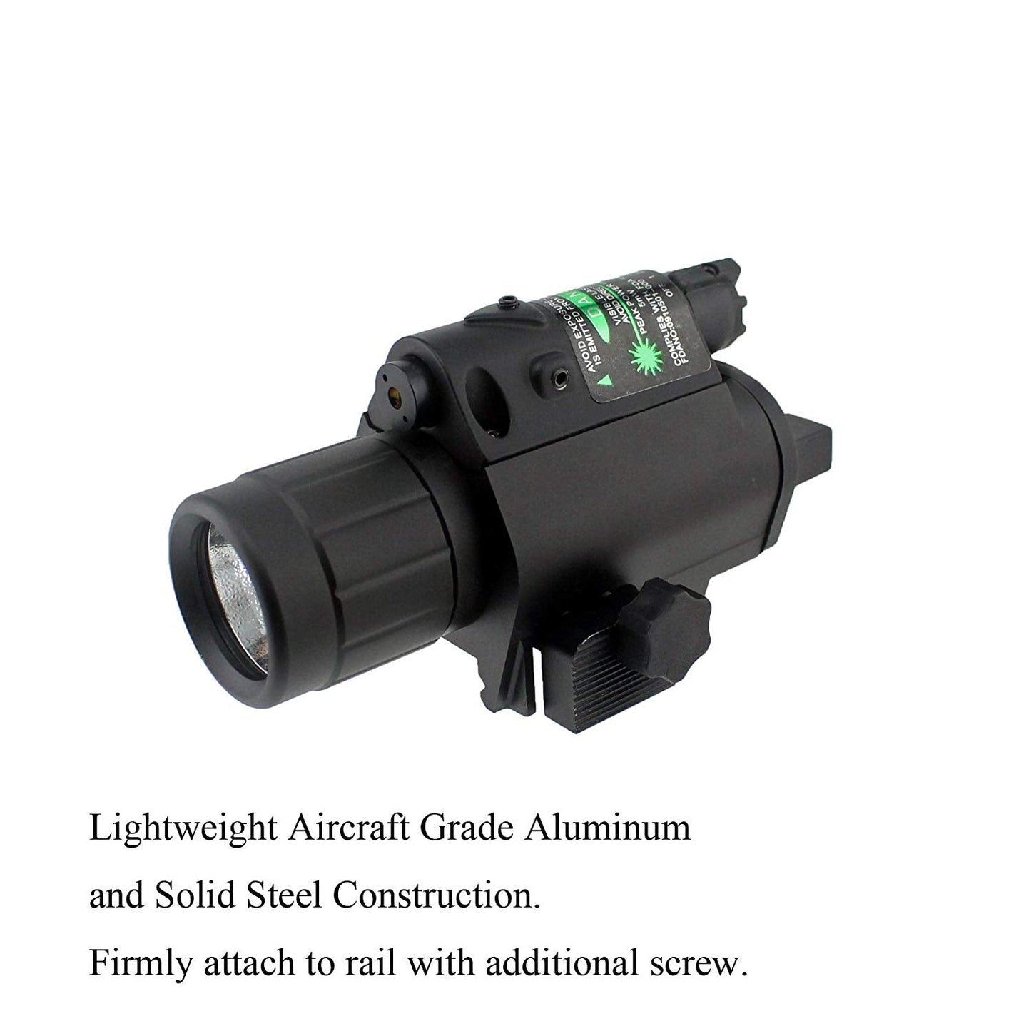 Rail Mounted Flashlight and Green Laser Combo - Aimoptic