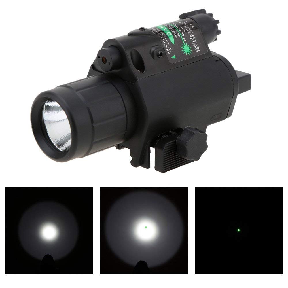 Rail Mounted Flashlight and Green Laser Combo - Aimoptic