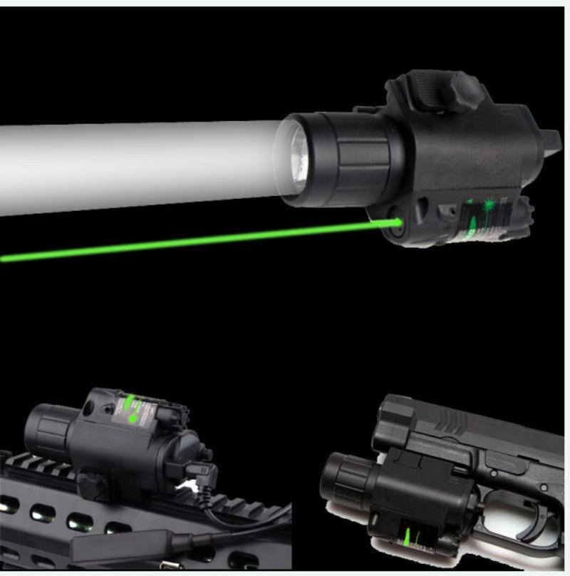 Rail Mounted Flashlight and Green Laser Combo - Aimoptic