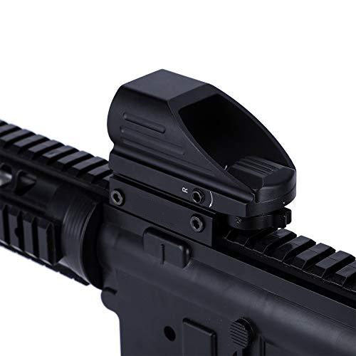 Reflex Dot Sight with 4 Different Reticle Options in Red or Green (Black) - Aimoptic