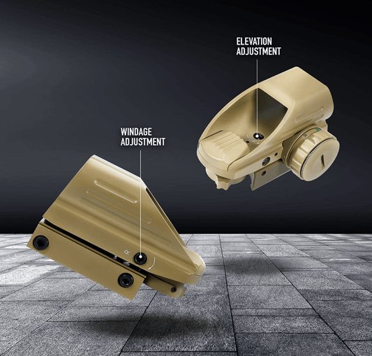 Reflex Dot Sight with 4 Different Reticle Options in Red or Green (FDE) - Aimoptic