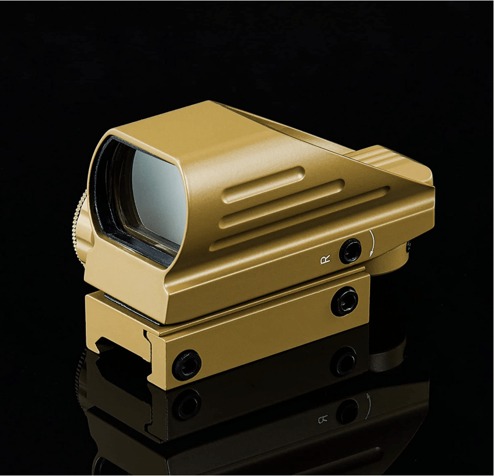 Reflex Dot Sight with 4 Different Reticle Options in Red or Green (FDE) - Aimoptic