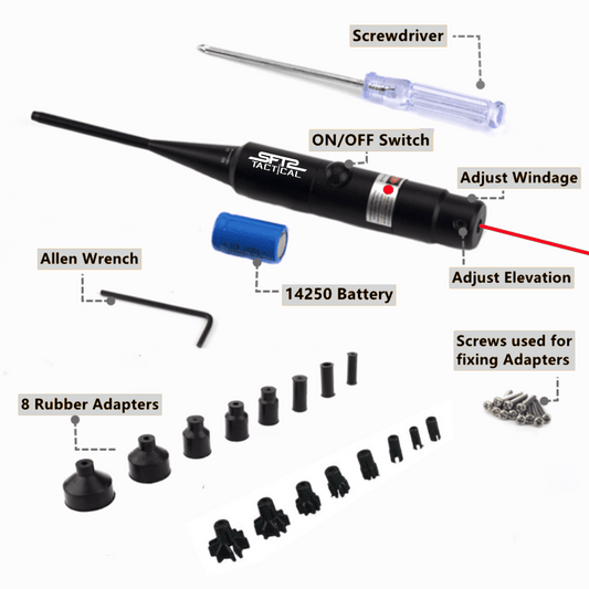 SFT2 Tactical Red Laser Bore Sighter for .22 to .50 Caliber Scope - Aimoptic