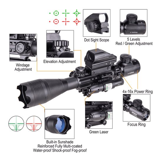 TAC - 1: 4 - 16x50 Illuminated Reticle Scope Package - Aimoptic